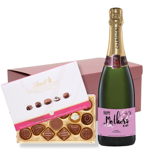 Personalised Champagne - Mothers day and Lindt Master Chocolatier Hamper – Premium Gift
